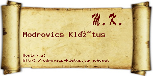Modrovics Klétus névjegykártya